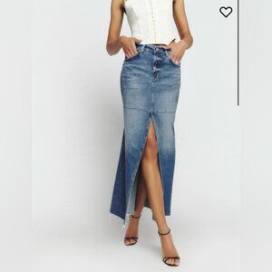 Reformation NWT Tazz Maxi Denim Skirt